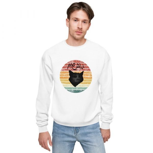 White Men's Sweatshirt with Reggae Cat