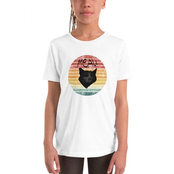 White T-Shirt for Girls with Reggae Cat